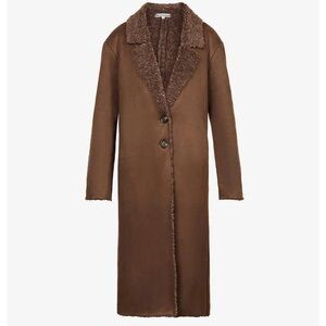 Reformation Edythe Buttoned Faux-Shearling Coat